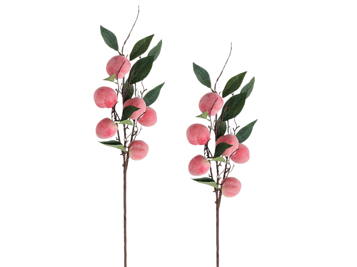 Laxiscreed Decoração De Frutas Pêssego Com Ramos Curvos Para Casa, Pack De 2 Peças
