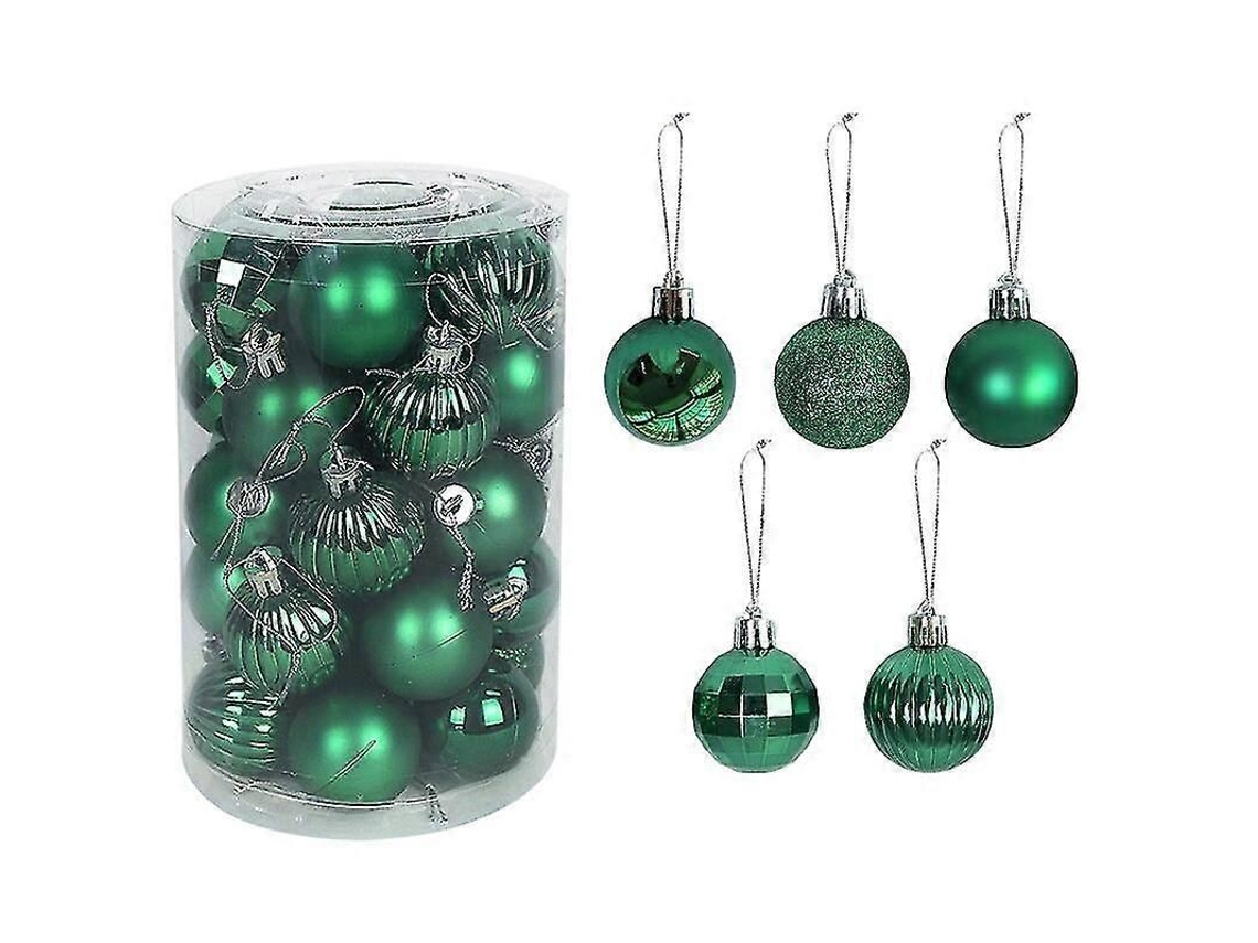 Conjunto De Decoração De Natal: 1 Topo De Estrela 11cm + 29 Bolas 3.8cm Em Plástico, 30 Peças, Personalizável G12 34 Peças 4 Cm