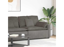 Vidaxl Módulo De Extremidade De Apoio De Braço Para Sofá Modular Com Almofadas, Cinza Claro, 100 Cm