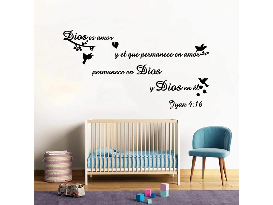 Adesivos Muraux Com Versos Bíblicos Espagnols, Citações Chrétiennes Inspirantes, Adesivos Muraux Oiseaux, Decorações Para Quartos