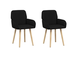 Conjunto 2 Cadeiras De Jantar Vidaxl Preto Tecido (56,5 X 50 X 87,5 Cm)