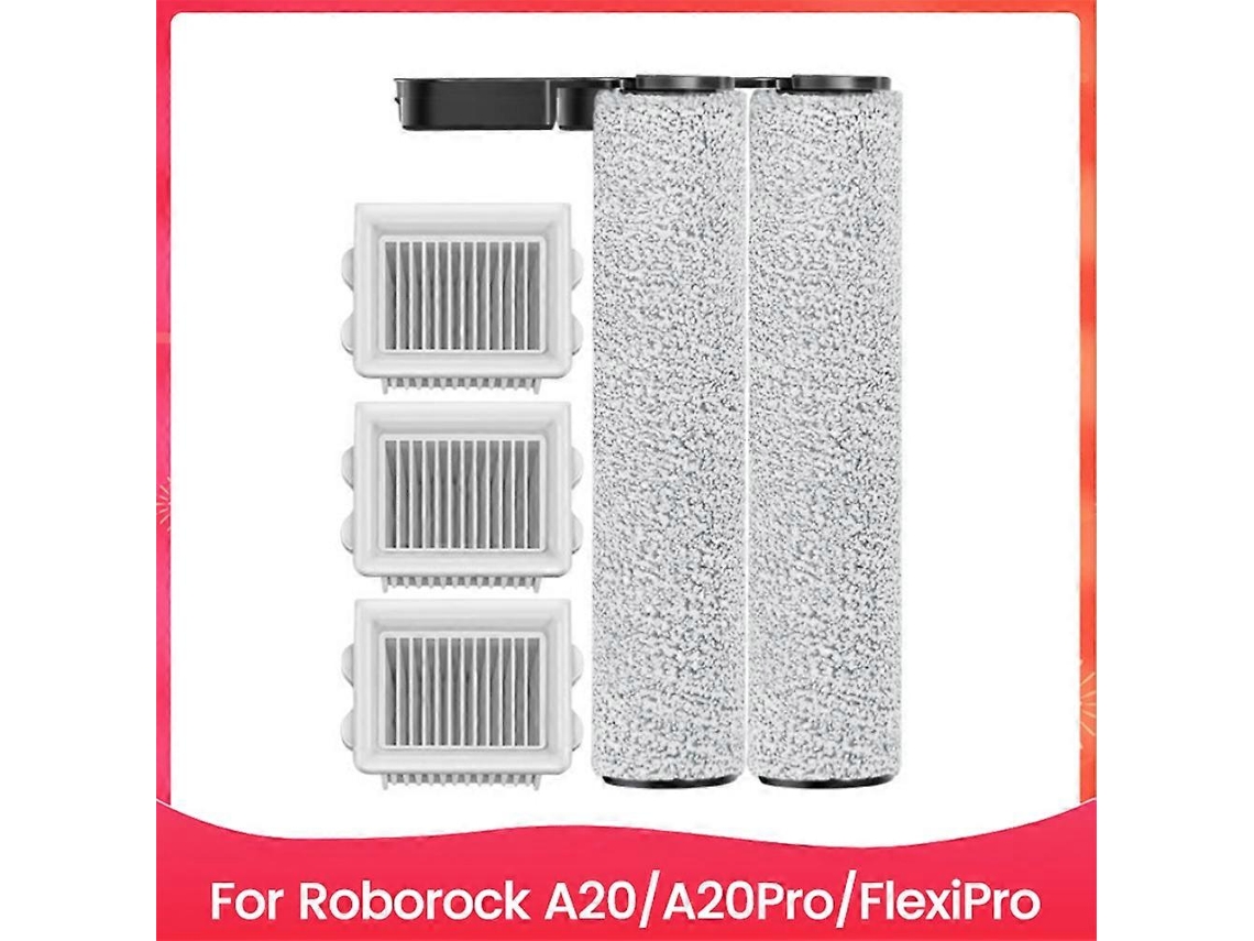 Conjunto De 5 Escovas Principais Com Filtros Para Aspirador De Pó E Água Roborock A20 / A20pro / Flexipro.