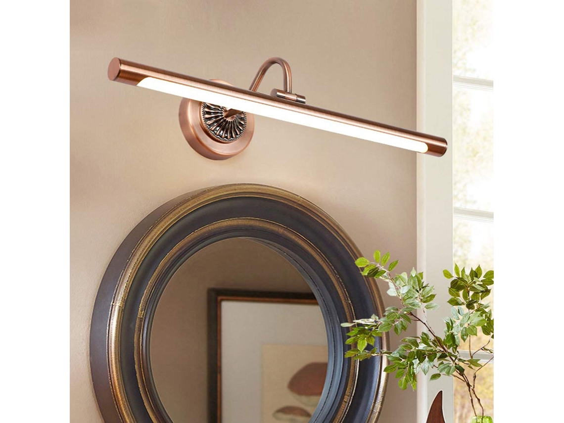 Luminária De Espelho Led Vintage Para Banheiro,aplique De Parede Moderno Para Móveis,armários,quadros E Toalete,marrom,8w/45.5cm Btforus