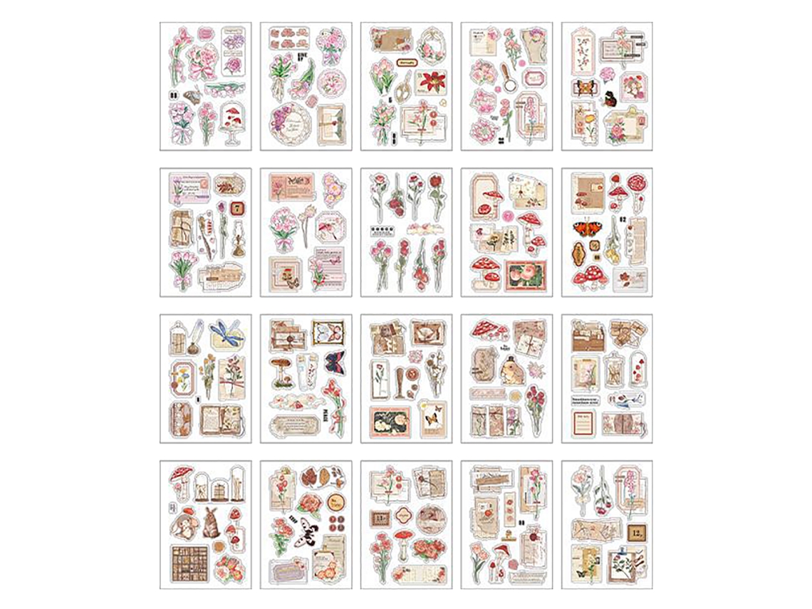 20 folhas de adesivos decorativos, à prova d'água, planner, diário | S/MARCA