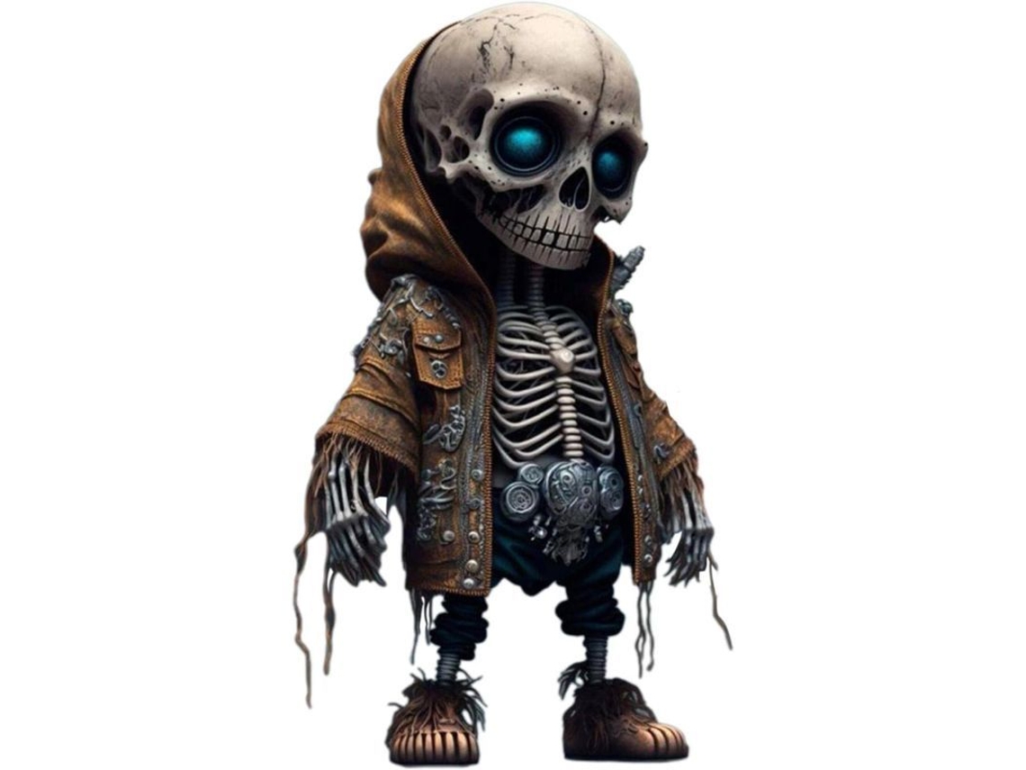 figurinhas de Esqueleto Divertidas em Resina - Decoração de Halloween para Mesa e Casa
