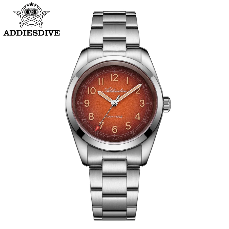 Relógio Feminino De Quartzo Com Cristal De Safira Laranja E Luz Luminosa Super Brilhante.