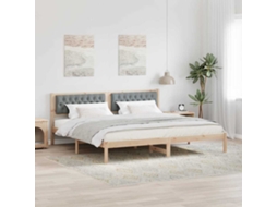 Vidaxl Estrutura Da Cama Com Cabeceira Cinzento-claro 200 X 200 Cm