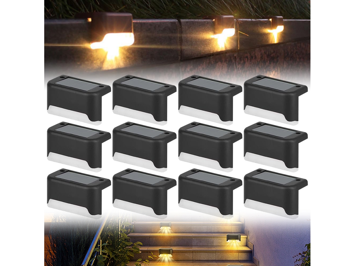 Conjunto De 12 Luzes Solares Externas, Iluminação À Prova Dágua Para Jardim, Terraço, Caminhos, Cercas, Escadas, Varanda, Decoraç Aquaforge