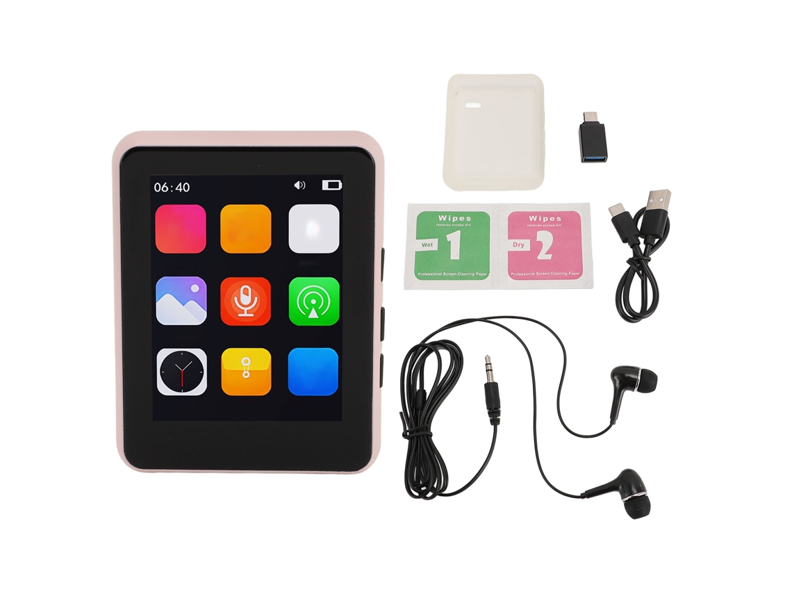 Aetheria reprodutor Mp3 Touchscreen 2.4 Polegadas Bluetooth 5.0 Hifi 128gb Expandível Rosa