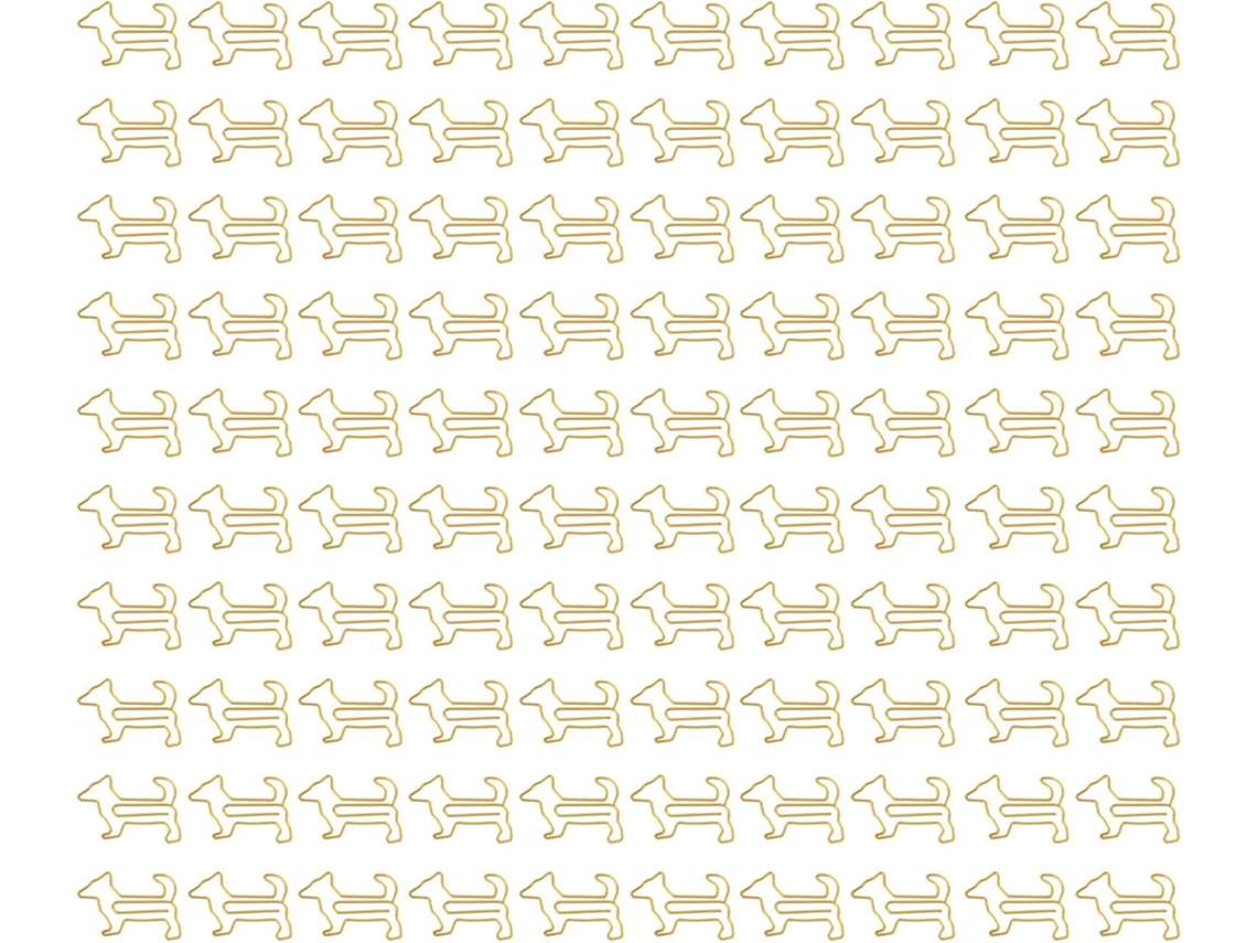 100 Clipes de Papel em Formato Cachorrinho, Clipes de Metal Marcadores de Página, Design Fofo De Cachorro Banhado A Ouro