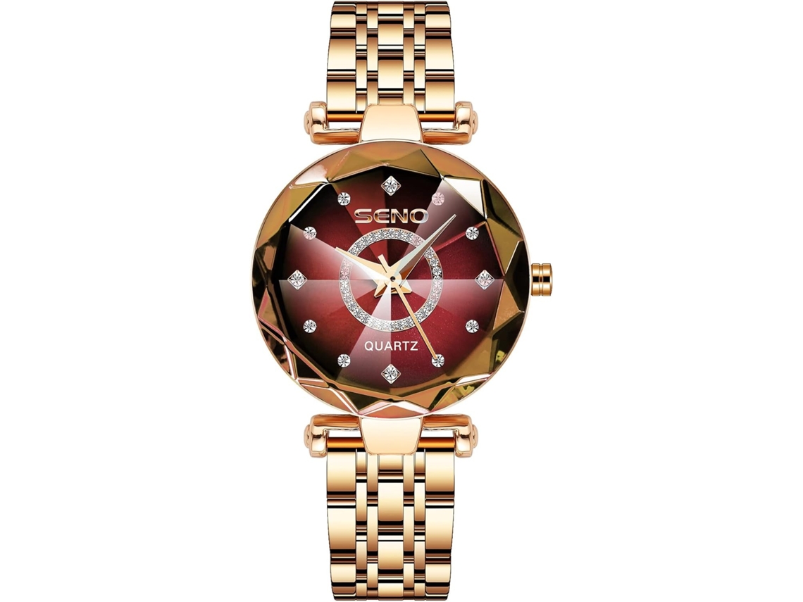 Lurelia Relógio Feminino, Movimento De Quartzo, Analógico, Detalhes Com Strass, Aço Inoxidável, Verde