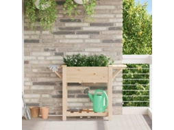 Vidaxl Vaso De Jardim Bege 111 X 37 X 76,5 Cm Madeira De Fir Sólida