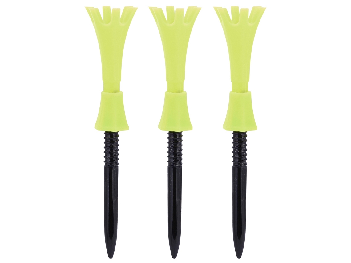 Conjunto De Tees De Golfe Ajustáveis ​​com 3 Acessórios De Prática Amarelo Fluorescente Aquaforge