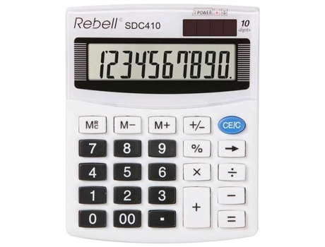 Recalculadora Sdc410 Sdc410 10 Dígitos Display Padrão e Angewinkeltem Branco REBELL