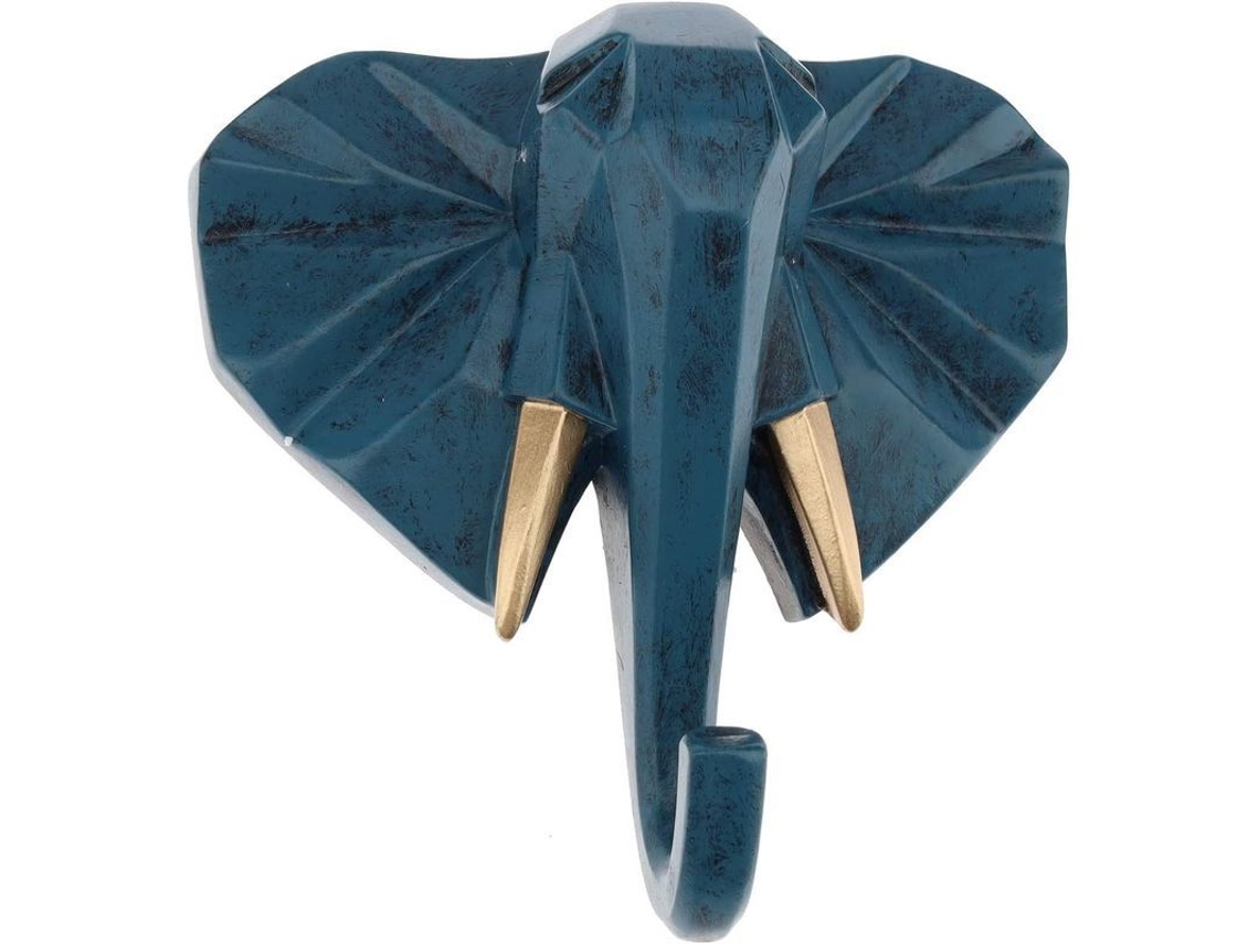Gancho de Elefante Azul Nova Line Resina Decorativa