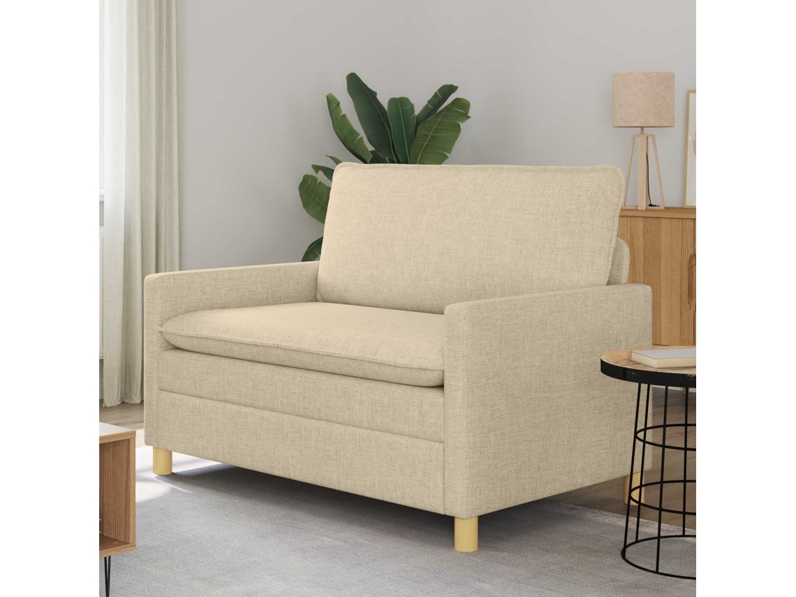 Vidaxl Sofá Creme 126 X 81 X 87,5 Cm Tecido
