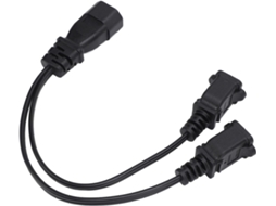 Cabo De Alimentação Portátil Com Divisor Em Y, Conector Macho Iec320 C14