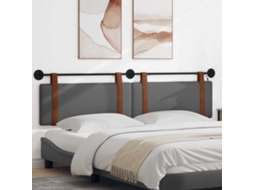 Vidaxl Cabeceira Suspensa Com Luz Led Cinzento-escuro Pu Antigo