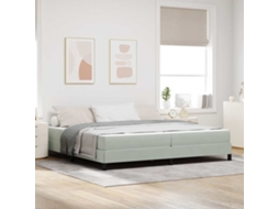 Vidaxl Cama Box Com Colchão Cinzento-claro 200 X 200 Cm Tecido