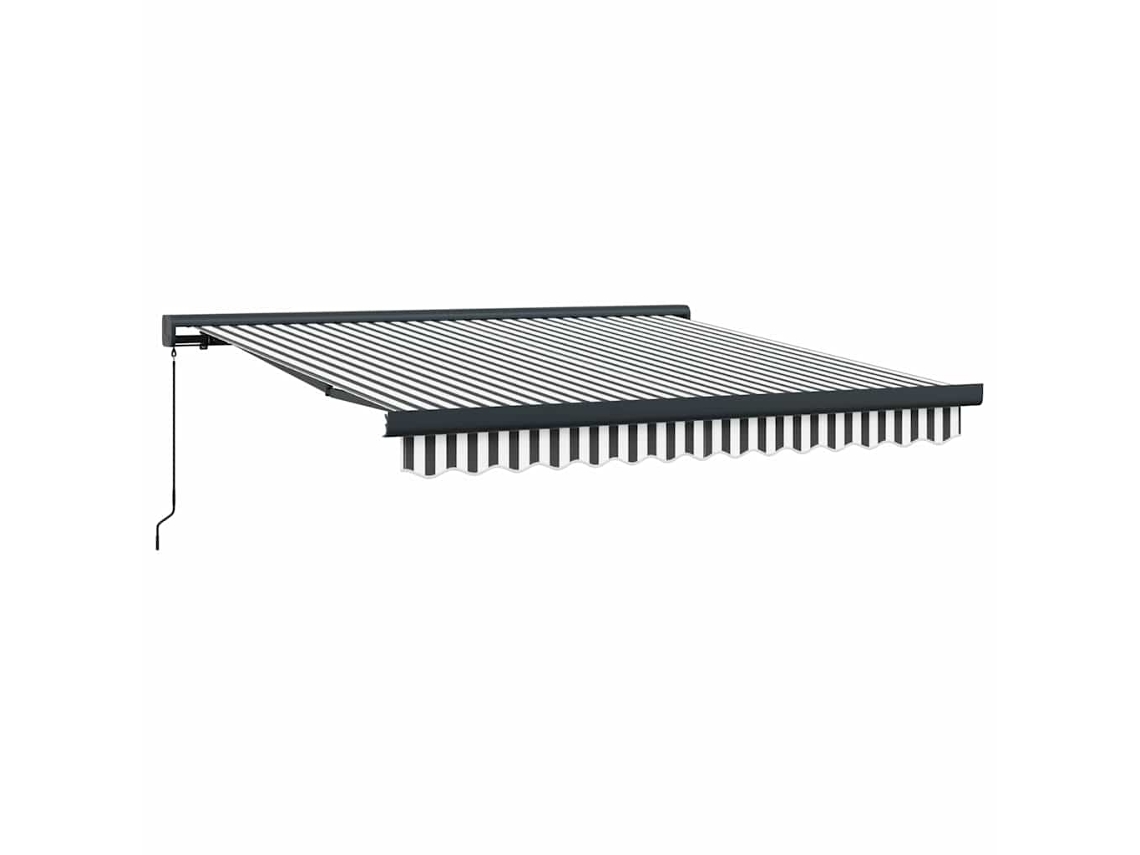 Toldo Retrátil 3x2,5m Tecido e Alumínio Antracite e Branco MAISON EXCLUSIVE