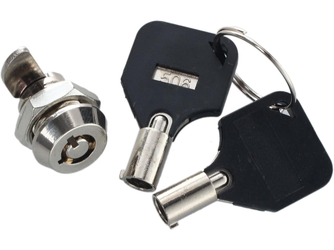 Fechadura De Came Com Chave E Rosca 12mm Para Gavetas Armários