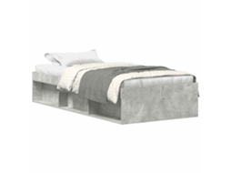 Bed Frame, Bed Frames Vidaxl Cinzeto Madeira Processada (90 X 190 Cm)