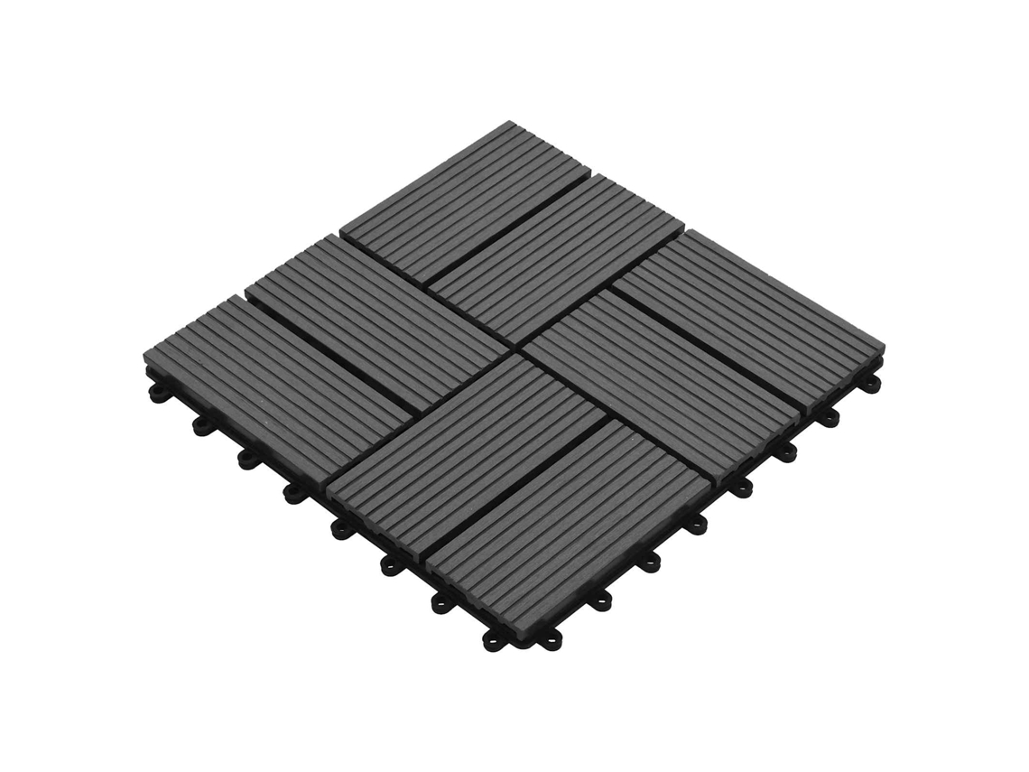 Vidaxl Telha De Deck 11 Unid. Cinzento 30 X 30 Cm Wpc