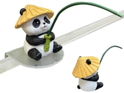 Estatueta de Animal Panda Pescando em Resina, Enfeite de Mesa, Estátua de Jardim, Decoração Externa, Miniatura para CHABERLU
