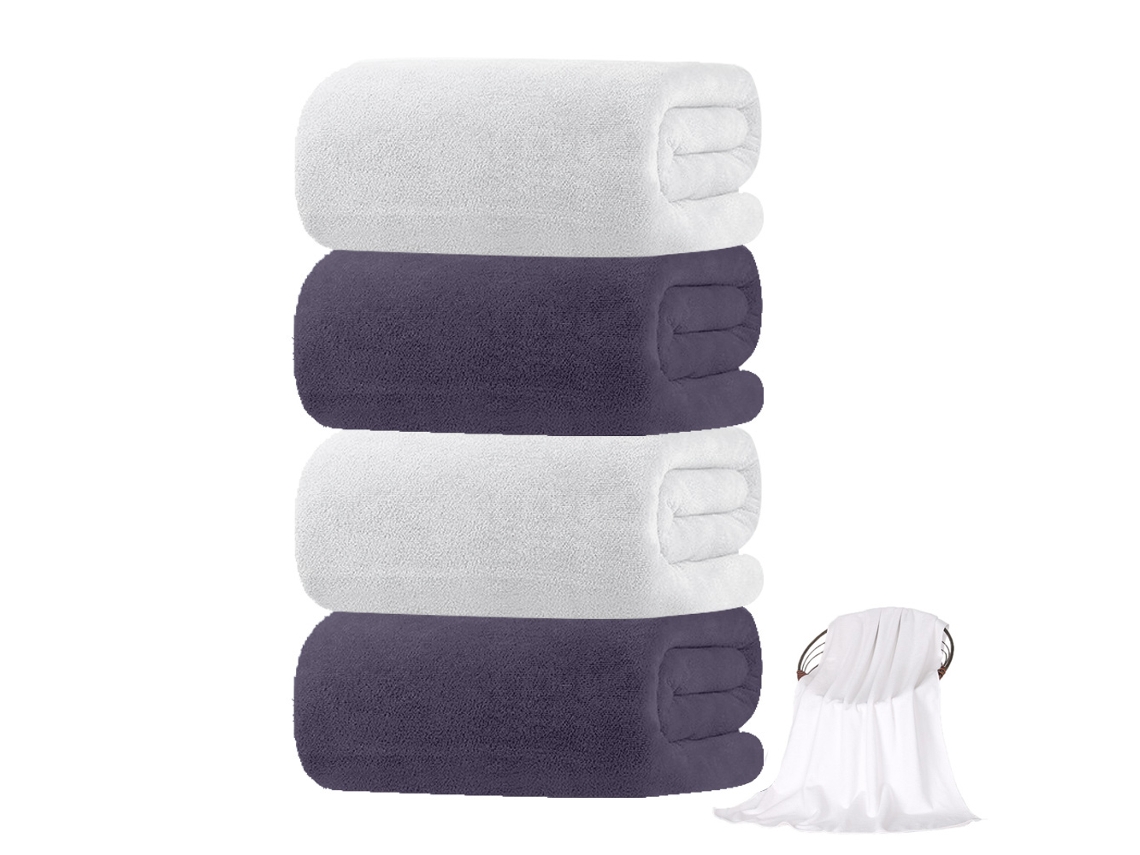 Toalhas de Banho Mordely, Pacote com 4 Unidades, Extra Absorventes, Microfibra, 70*140 Cm AQUAFORGE
