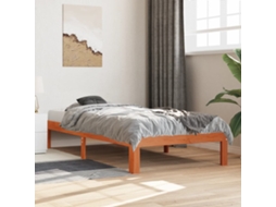 Cama Sem Colchão 90x190 Cm Madeira De Pinho Maciça Castanho-mel