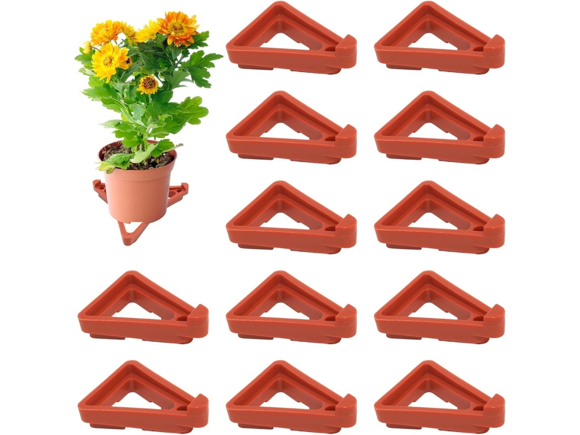 Conjunto De 12 Suportes Triangulares Para Vasos De Flores, Antiderrapantes E Respiráveis, Para Vasos De 7*5,5*2 Polegadas.