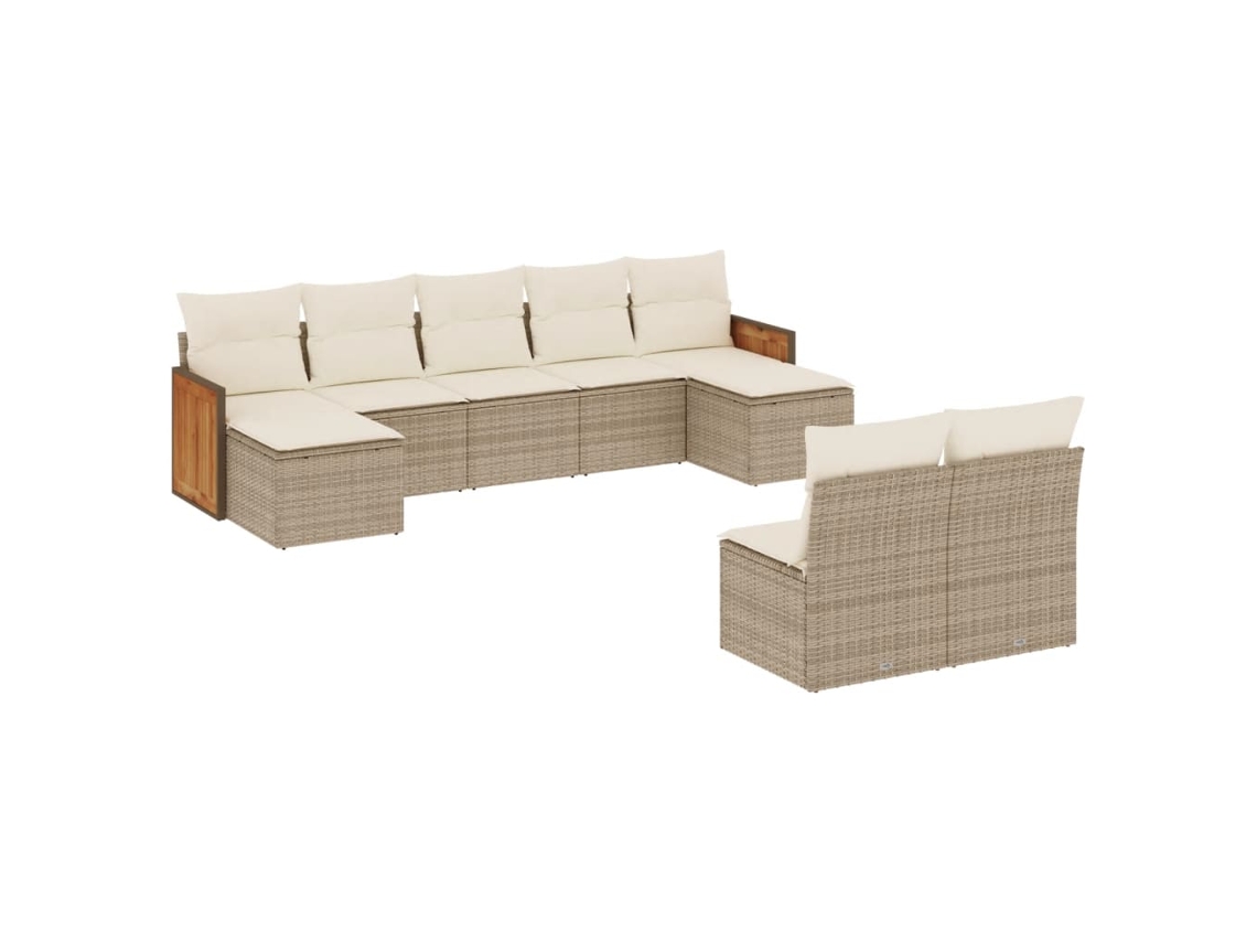 Garden Sofa Set, Garden Sofa Sets Vidaxl Bege Rattan / Vime (n/a)