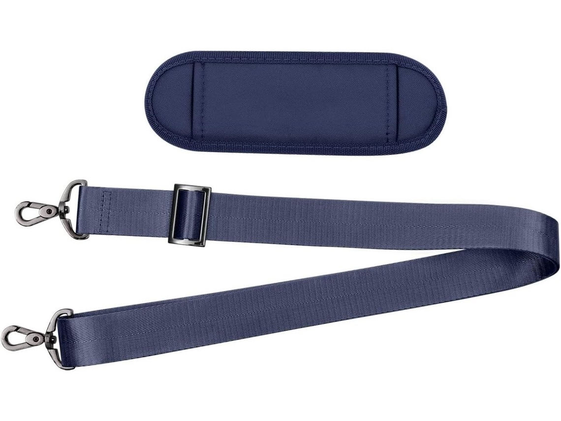 Alça De Ombro Acolchoada E Antiderrapante Ajustável, Em Nylon Azul, Marinho, 143 X 3, 8 Cm, Para Bolsas