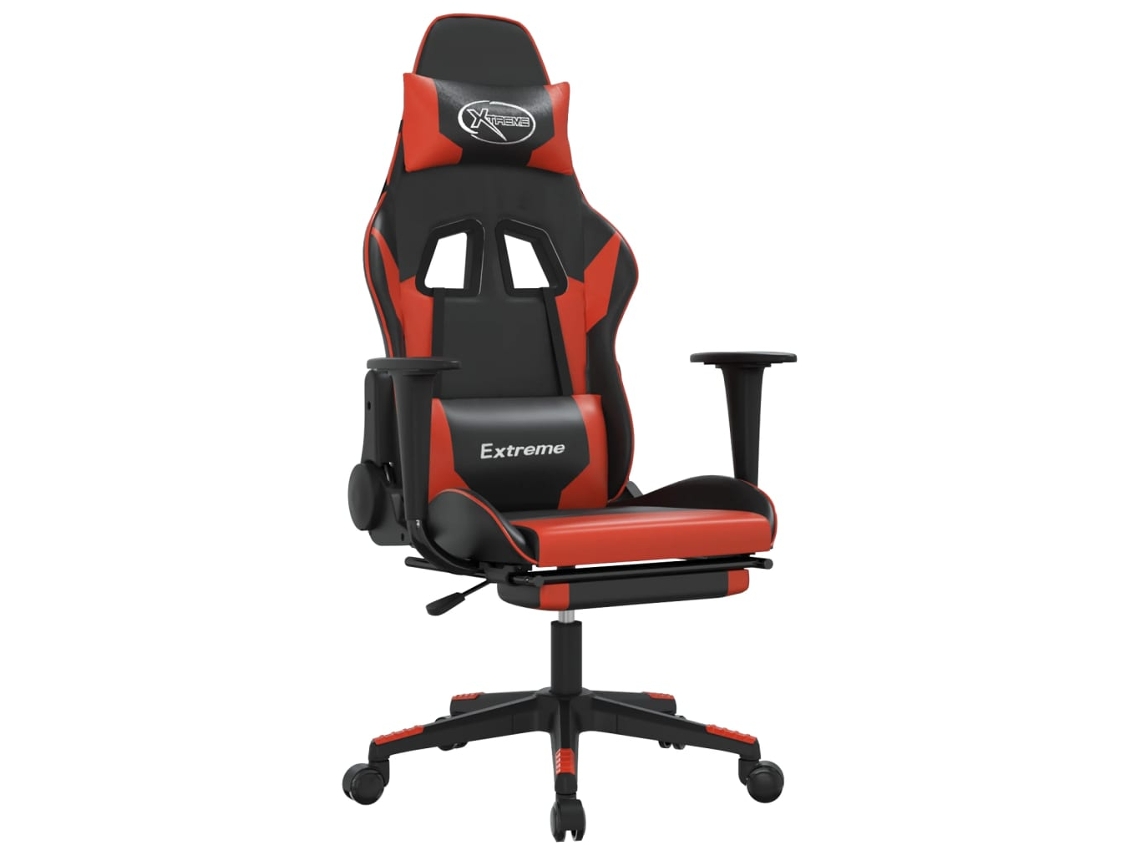 Conjunto 1 Cadeira De Gaming Vidaxl Vermelho Couro Sintético (67 X 58 X 128 Cm)