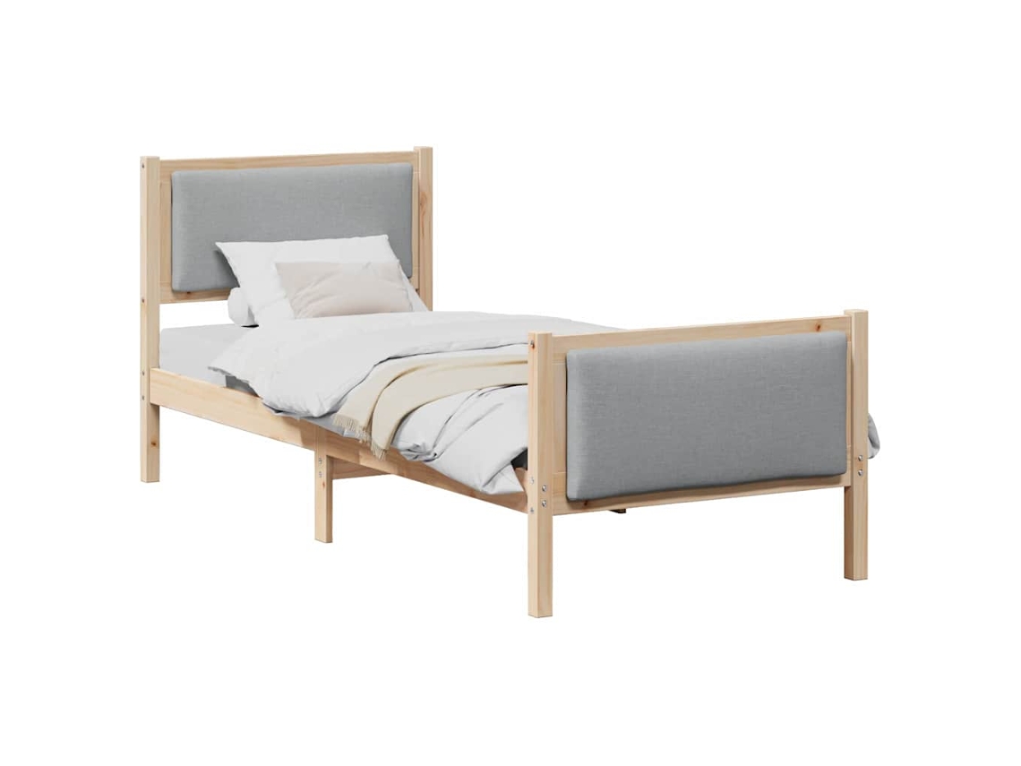 Estrutura da Cama Cinzento claro 80 X 200 Cm Tecido MAISON EXCLUSIVE