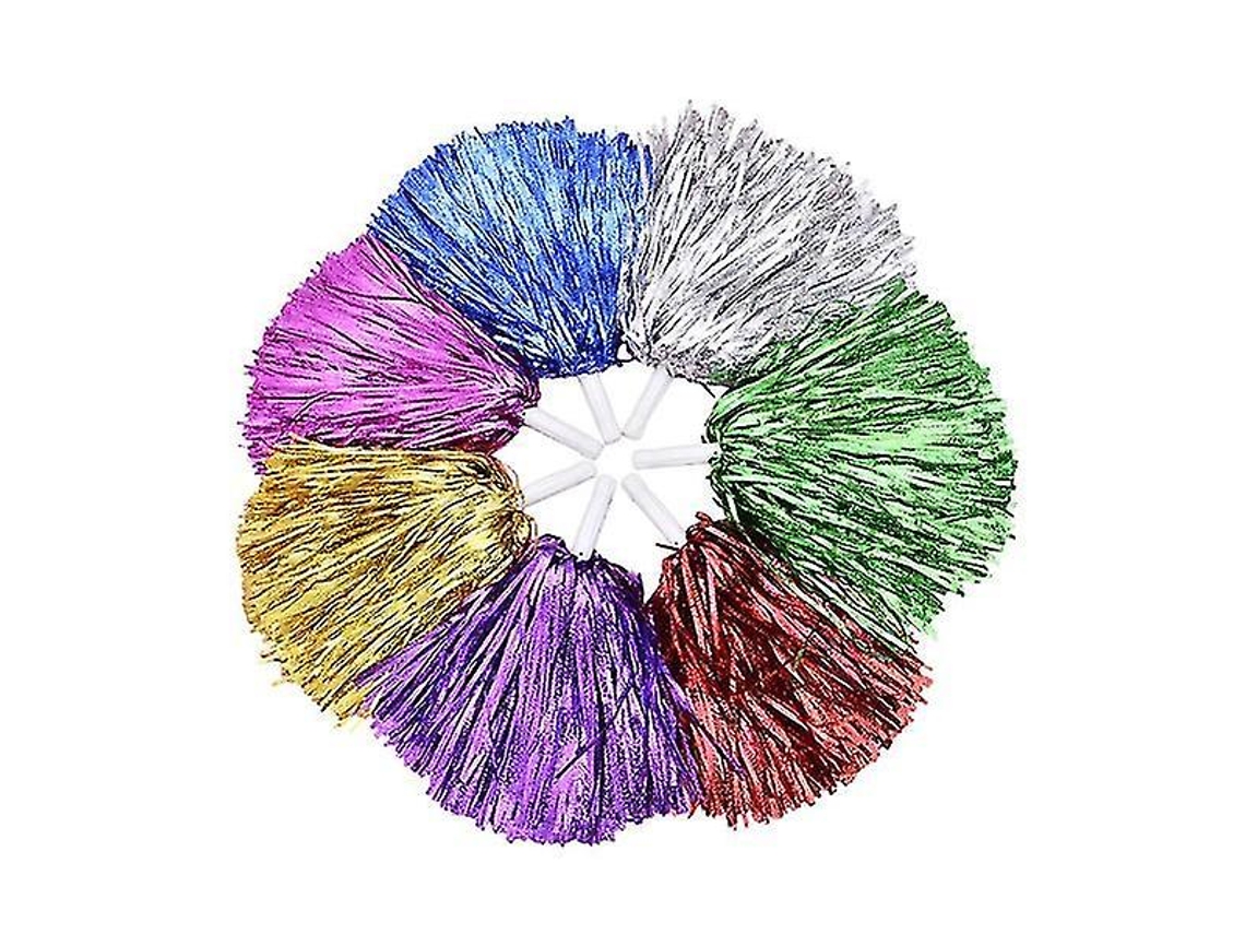 Omni 6 Peças de Pompons de Plástico para Porristas Acessórios de Disfarce Dança Festa Esportes Eventos Celebrações