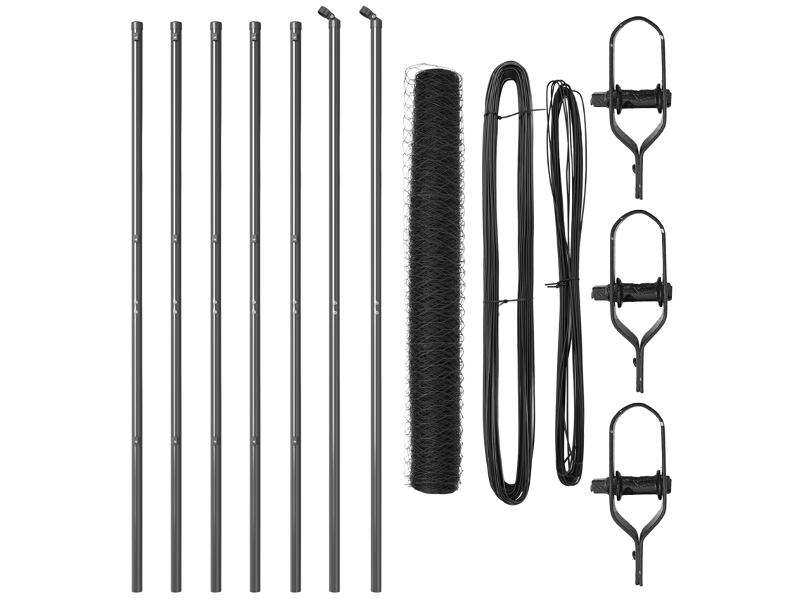 Conjunto 1 Cerca Para Jardim Vidaxl Cinzento Aço (10 X 1 M)