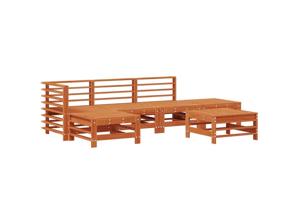 Maison Exclusive - Conjunto De Lounge De Jardim 5 Pcs Castanho Encerado