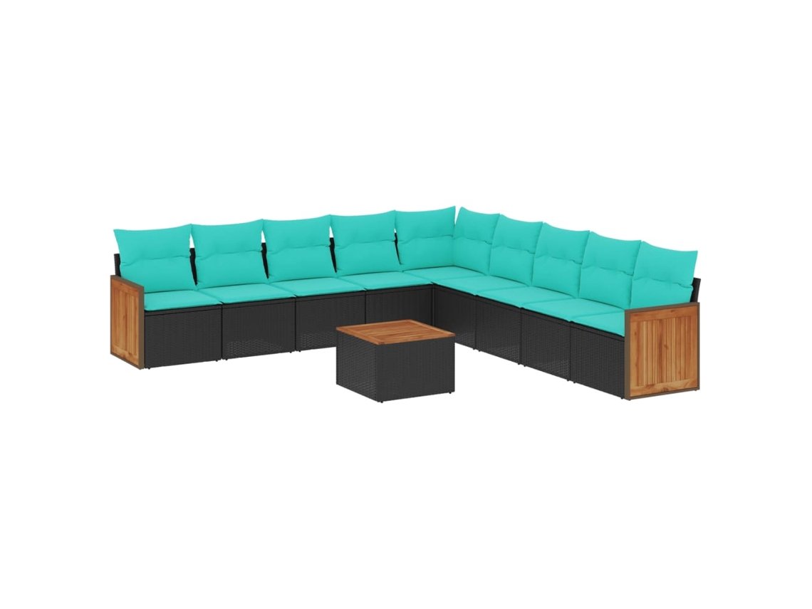 Conjunto de Sofá Jardim 3 Peças Almofadas Rattan Sintético MAISON EXCLUSIVE