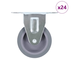 vidaXL 24 pcs Rodas fixas 75 mm