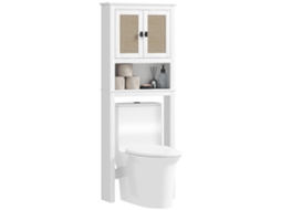 Armário de Sanita com 2 Portas, Compartimento e Prateleira 60x19,5x160 Cm Branco S/MARCA