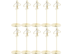 Conjunto 10 Porta Retratos Metal Dourado Formato Avião Suportes Pequenos Estáveis Práticos Cartões Ingressos GOKOCO