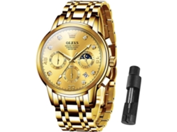 Lurelia Relógio Mecânico Masculino, Movimento De Quartzo, Analógico, Cronógrafo, Data/calendário, Detalhes Com Strass, Mostrador Esqueleto, 42 Mm