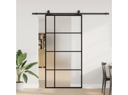 Vidaxl Porta Desliz. C/ Conj. Ferragens 102,5x205cm Vidro Esg Preto