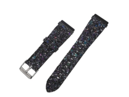 Pulseira De Relógio De Couro Com Glitter Criativa Compatível Com Fitbit, Preta, 13 X 2,5 Cm, 1 Peça Olysi Shop