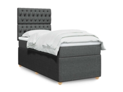 Vidaxl Cama com Molas/colchão 80x200 Cm Tecido Cinzento escuro