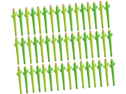 Conjunto De 24 Canetas Em Gel Nuobesty Com Tinta Preta, Formato Cacto