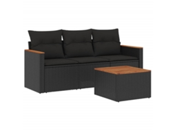 Garden Sofa Set, Garden Sofa Sets Vidaxl Preto Rattan / Vime (n/a)