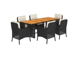 Garden Dining Set, Garden Dining Sets Vidaxl Preto Rattan / Vime (n/a)