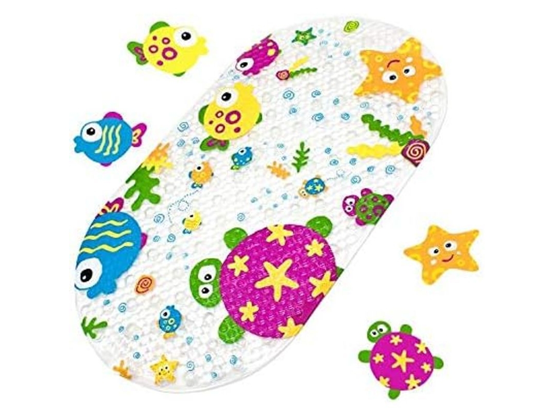 Tapete de Banho Infantil Nova Line com design de pato ventosas 39x69cm